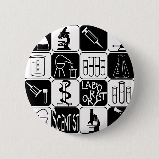 LABORwissenschaftler-SYMBOLE UND WERKZEUGE Button (Vorderseite)