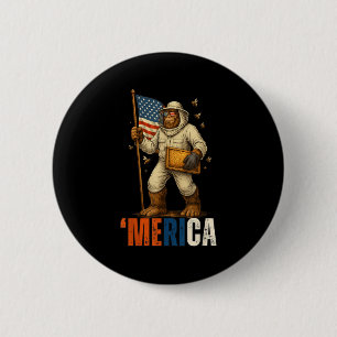 Labour Day Beekeeper Bigfoot Honey Worker American Button