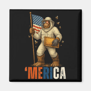 Labour Day Beekeeper Bigfoot Honey Worker American Magnet