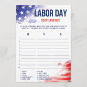 Labour Day Games Patriotic USA Scattergories Game (Vorderseite)