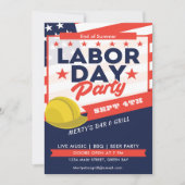 Labour Day USA Flag Hard Hat Party Event Einladung (Vorderseite)