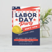 Labour Day USA Flag Hard Hat Party Event Einladung (Stehend Vorderseite)