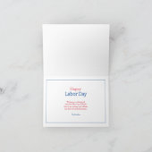 Labour Day USA Minimalistisch Dankeskarte (Innenseite)