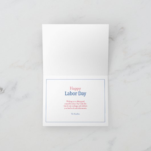 Labour Day USA Minimalistisch Dankeskarte (Innenseite)