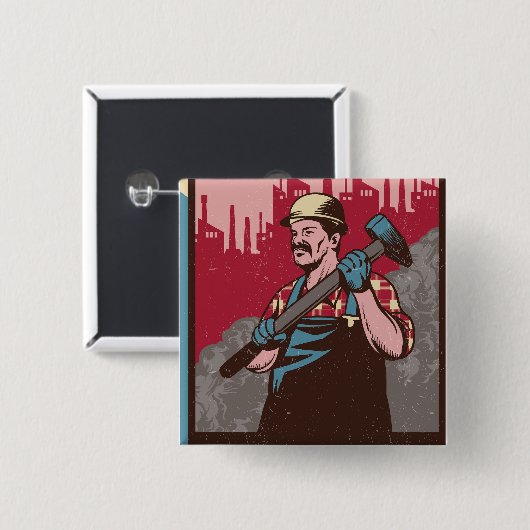 Labour Man Button (Vorne & Hinten)