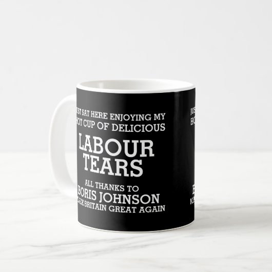 Labour Tears Boris Johnson Kaffeetasse (Vorderseite Links)