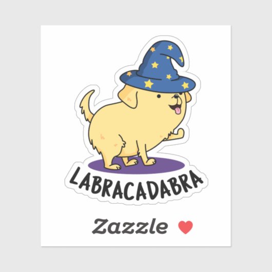 Labra-cadabra Funny Labrador Dog Pun Aufkleber (Blatt)
