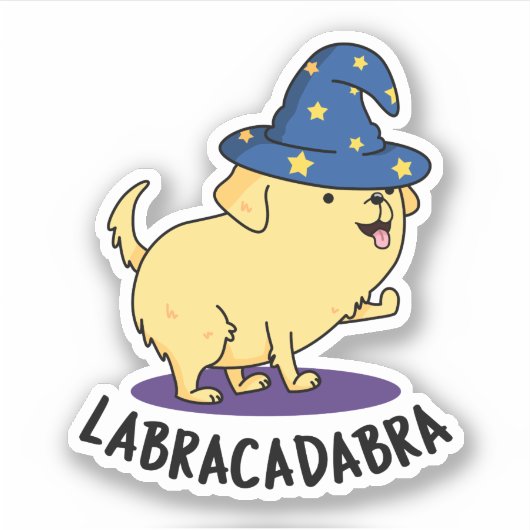 Labra-cadabra Funny Labrador Dog Pun Aufkleber (Vorderseite)