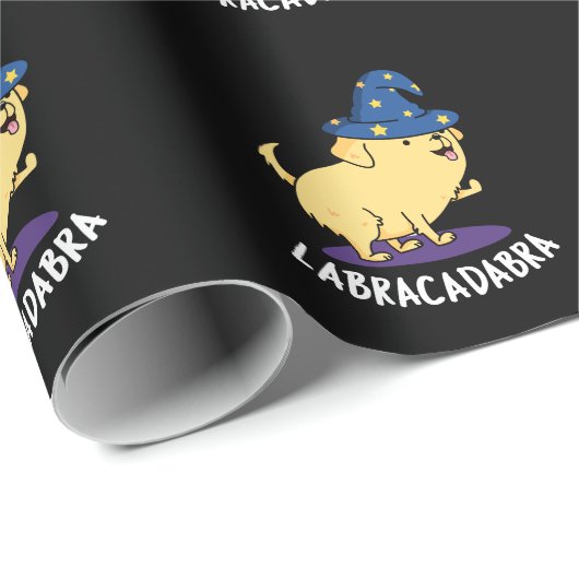 Labra-cadabra Funny Labrador Dog Pun Dark BG Geschenkpapier (Rolleneckpunkt)
