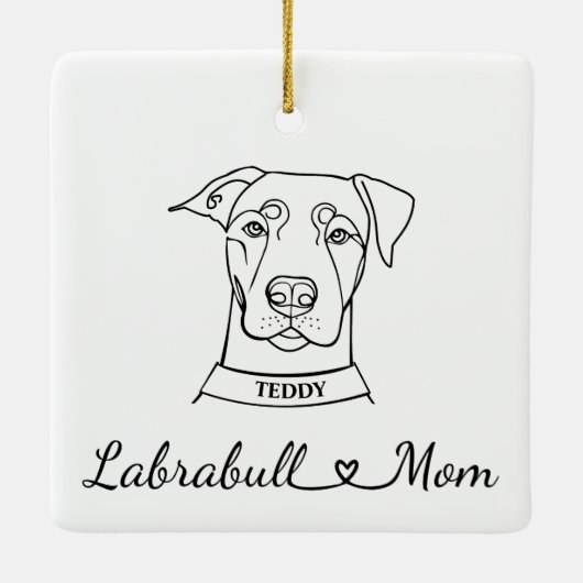 Labrabull-Mama Keramikornament (Rückseite)