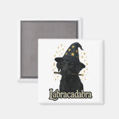 Labracadabra Funny Black Lab Dog Assistent Hallowe Magnet (Vorderseite/Rückseite)