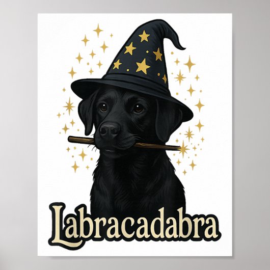 Labracadabra Funny Black Lab Dog Assistent Hallowe Poster (Vorne)