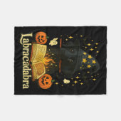 Labracadabra Schwarzer Labrador Zauberer Halloween Fleecedecke (Vorderseite (Horizontal))