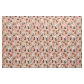 Labradoodal Hund Vintage Blumenpfirsich Stoff (Fat Quarter (45,7 x 55,9 cm))