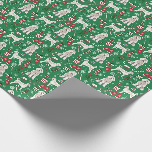 Labradoodal Weihnachtshund Geschenkpapier (Ecke)