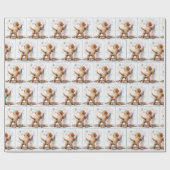 Labradoodle an einer Wand Geschenkpapier (Flach)