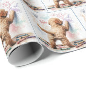 Labradoodle an einer Wand Geschenkpapier (Rolleneckpunkt)