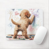 Labradoodle an einer Wand Mousepad (Mit Mouse)