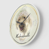 Labradoodle Art Geschenke Große Wanduhr (Winkel)