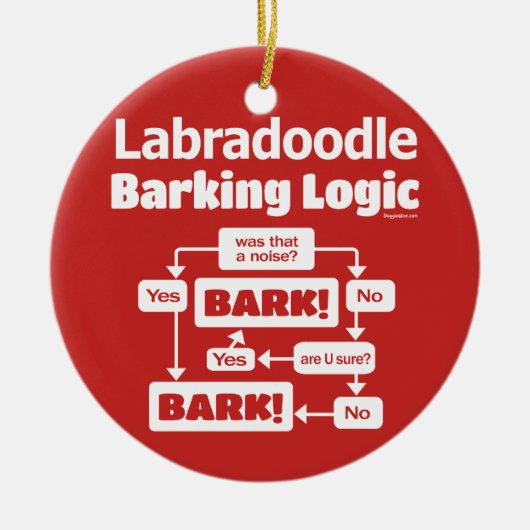 Labradoodle Barking Logic Keramik Ornament (Vorne)