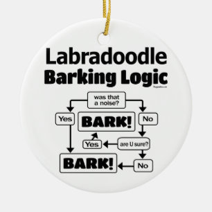 Labradoodle Barking Logic Keramik Ornament