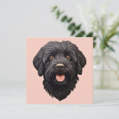 Labradoodle Black Dog (Stehend Vorderseite)