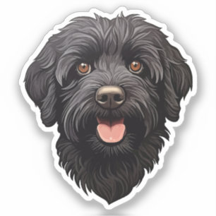 Labradoodle Black Dog Aufkleber