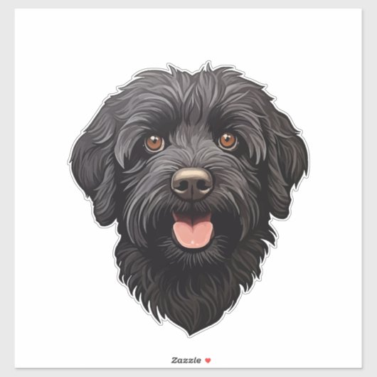 Labradoodle Black Dog Aufkleber (Blatt)