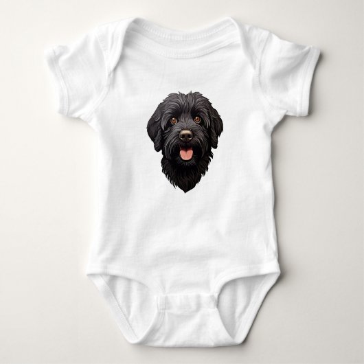 Labradoodle Black Dog Baby Strampler (Vorderseite)