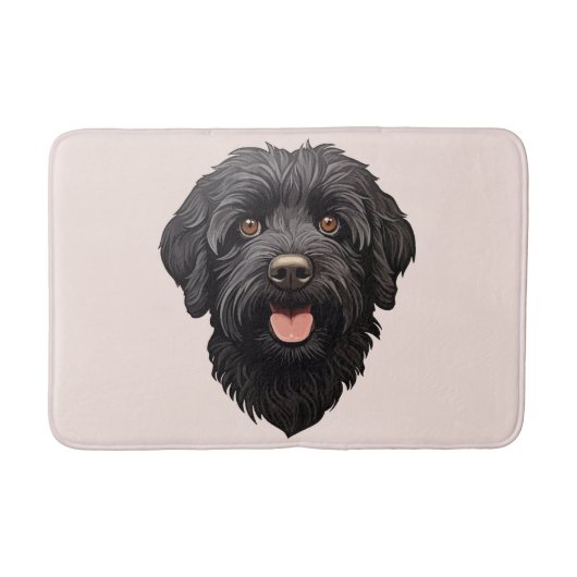 Labradoodle Black Dog Badematte (Vorderseite)