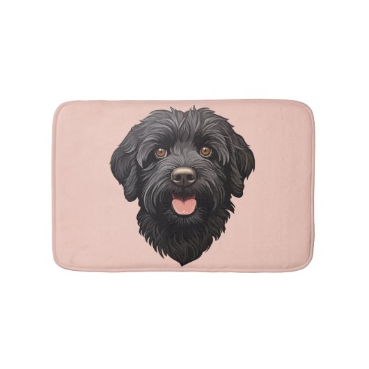 Labradoodle Black Dog Badematte (Vorderseite)