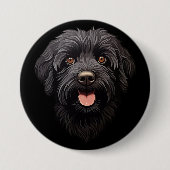 Labradoodle Black Dog Button (Vorderseite)