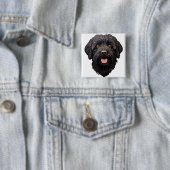 Labradoodle Black Dog Button (Beispiel)
