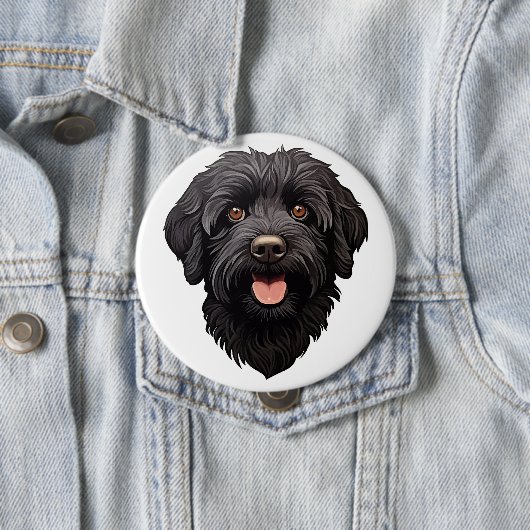 Labradoodle Black Dog Button (Beispiel)