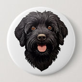Labradoodle Black Dog Button (Vorderseite)