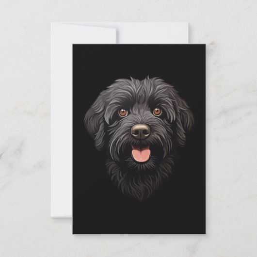 Labradoodle Black Dog Dankeskarte (Vorderseite)
