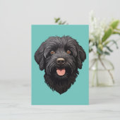 Labradoodle Black Dog Dankeskarte (Stehend Vorderseite)