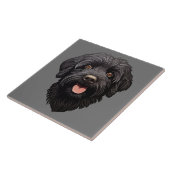 Labradoodle Black Dog Fliese (Seite)