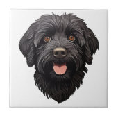 Labradoodle Black Dog Fliese (Vorderseite)