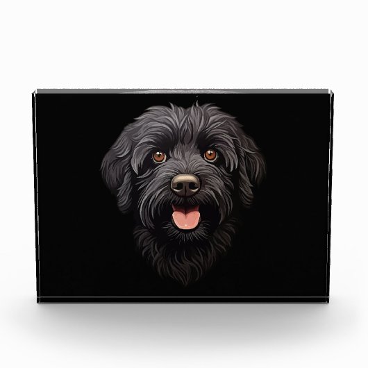 Labradoodle Black Dog Fotoblock (Vorderseite)