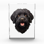 Labradoodle Black Dog Fotoblock (Vorderseite)