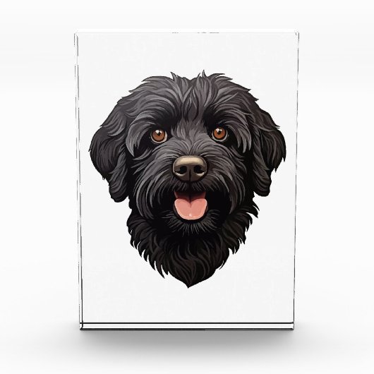 Labradoodle Black Dog Fotoblock (Vorderseite)