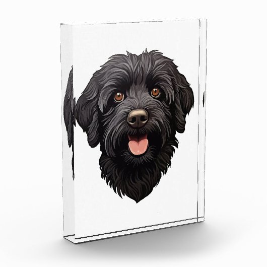 Labradoodle Black Dog Fotoblock (Links)