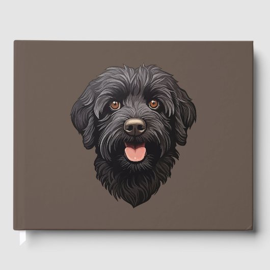 Labradoodle Black Dog Gästebuch (Vorderseite)