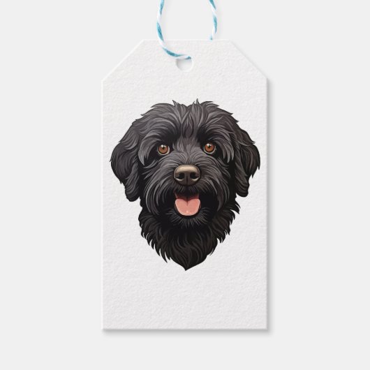 Labradoodle Black Dog Geschenkanhänger (Vorderseite)