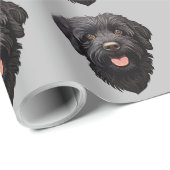Labradoodle Black Dog Geschenkpapier (Rolleneckpunkt)