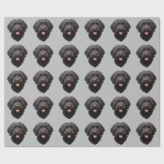 Labradoodle Black Dog Geschenkpapier (Flach)