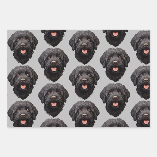 Labradoodle Black Dog Geschenkpapier Set (Vorderseite 2)
