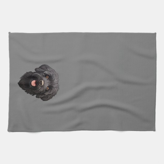 Labradoodle Black Dog Geschirrtuch (Horizontal)