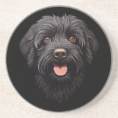 Labradoodle Black Dog Getränkeuntersetzer (Vorne)